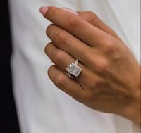 Image 3 of Shantelle 8 Carat Radiant Cut Moissanite Engagement Ring