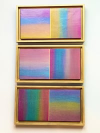 Image 1 of Set of 3 Hand-painted Art Panels; Acrylic on Wood