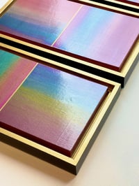 Image 3 of Set of 3 Hand-painted Art Panels; Acrylic on Wood