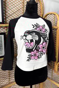 Image 2 of Feline Myself Crop Raglan Tee