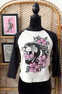 Image 1 of Feline Myself Crop Raglan Tee