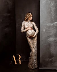 Image 1 of Portia diamond gown with sleeves