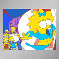 The Simpsons Arcade Game Intro Scene Large Magnet (6.7" x 8.6")