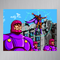 X-Men Arcade Game Magneto & Sentinels Intro Scene Large Magnet (6.7" x 8.6")