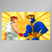 X-Men vs. Street Fighter Ryu & Cyclops Handshake Scene Large Magnet (5.2" x 9")