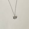 silver bow stainless steel necklace