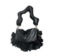 Image 2 of Black Puffy Wiggle Ruffle Bag