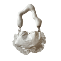 Image 1 of White Puffy Wiggle Ruffle Bag