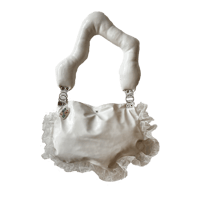 Image 2 of White Puffy Wiggle Ruffle Bag