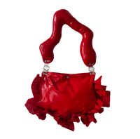 Image 2 of Red Puffy Wiggle Ruffle Bag