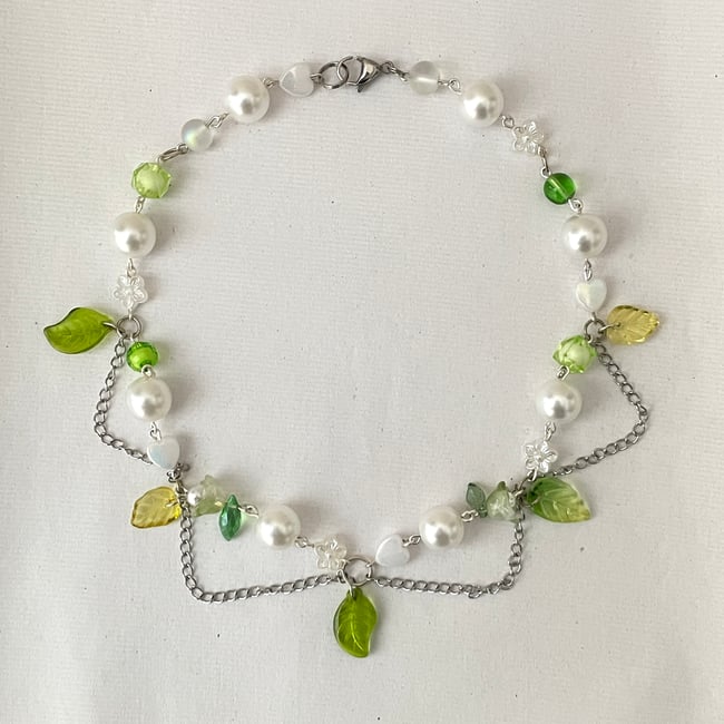 layered leaf necklace