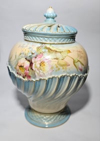 Image 3 of Royal Worcester Rose Jar and Covers