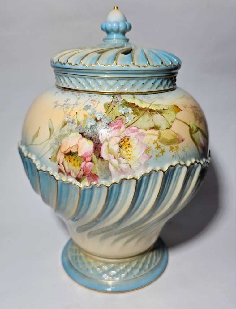 Image of Royal Worcester Rose Jar and Covers