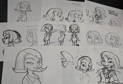 Image of BJORK "I MISS YOU" MUSIC VIDEO CARTOON MODEL SHEETS! 22 PAGES! SPUMCO! APPROVED BY CARTOONISTS!