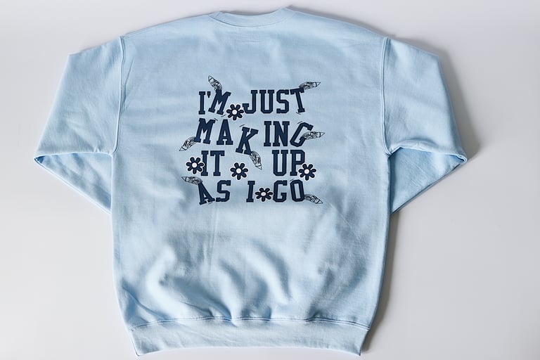 Rabbitman's, 'MAKING IT' Crewneck Sweatshirt (Carolina Blue)