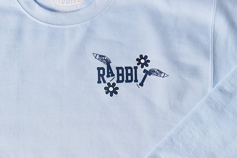 Rabbitman's, 'MAKING IT' Crewneck Sweatshirt (Carolina Blue) Image 2