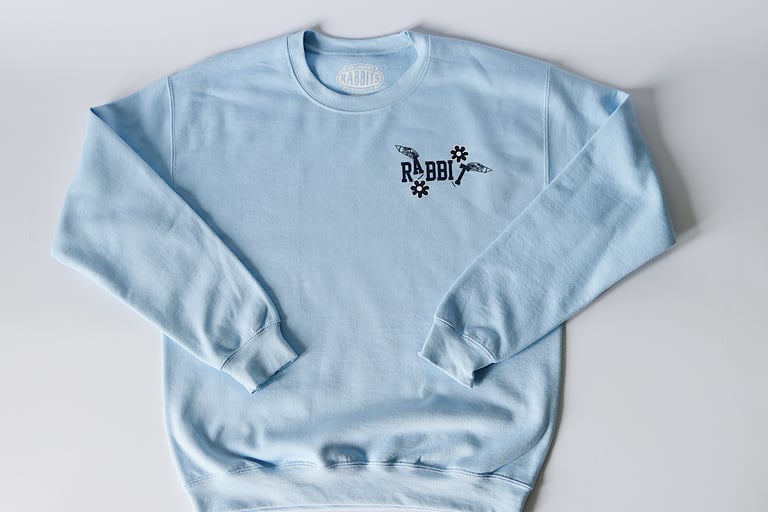 Rabbitman's, 'MAKING IT' Crewneck Sweatshirt (Carolina Blue) Image 3
