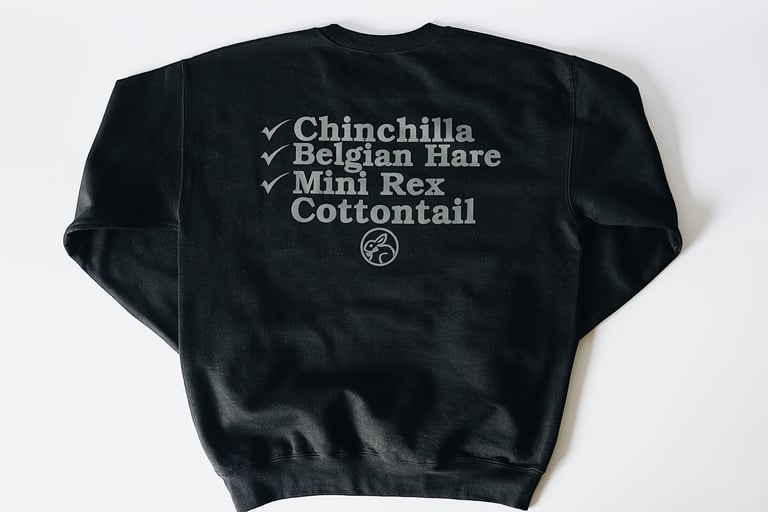 Rabbitman's, 'RABBIT NAMES' Crewneck Sweatshirt (Black)