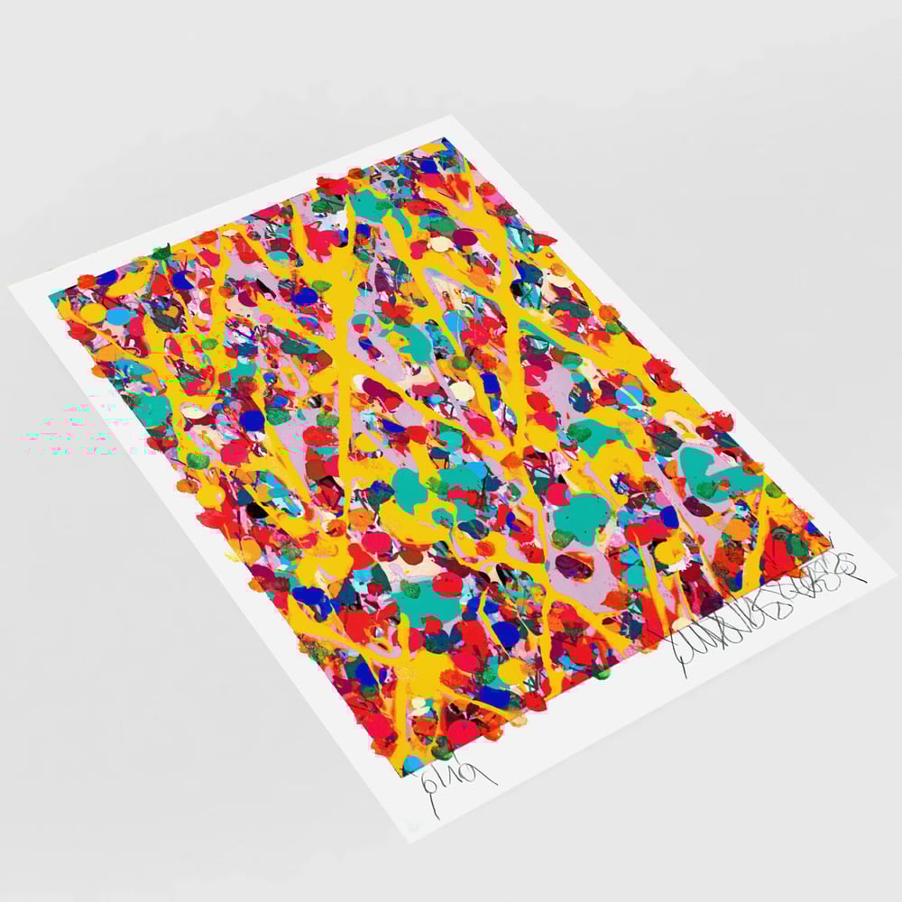 Image of "Psychedelic Flowers" big embellished print