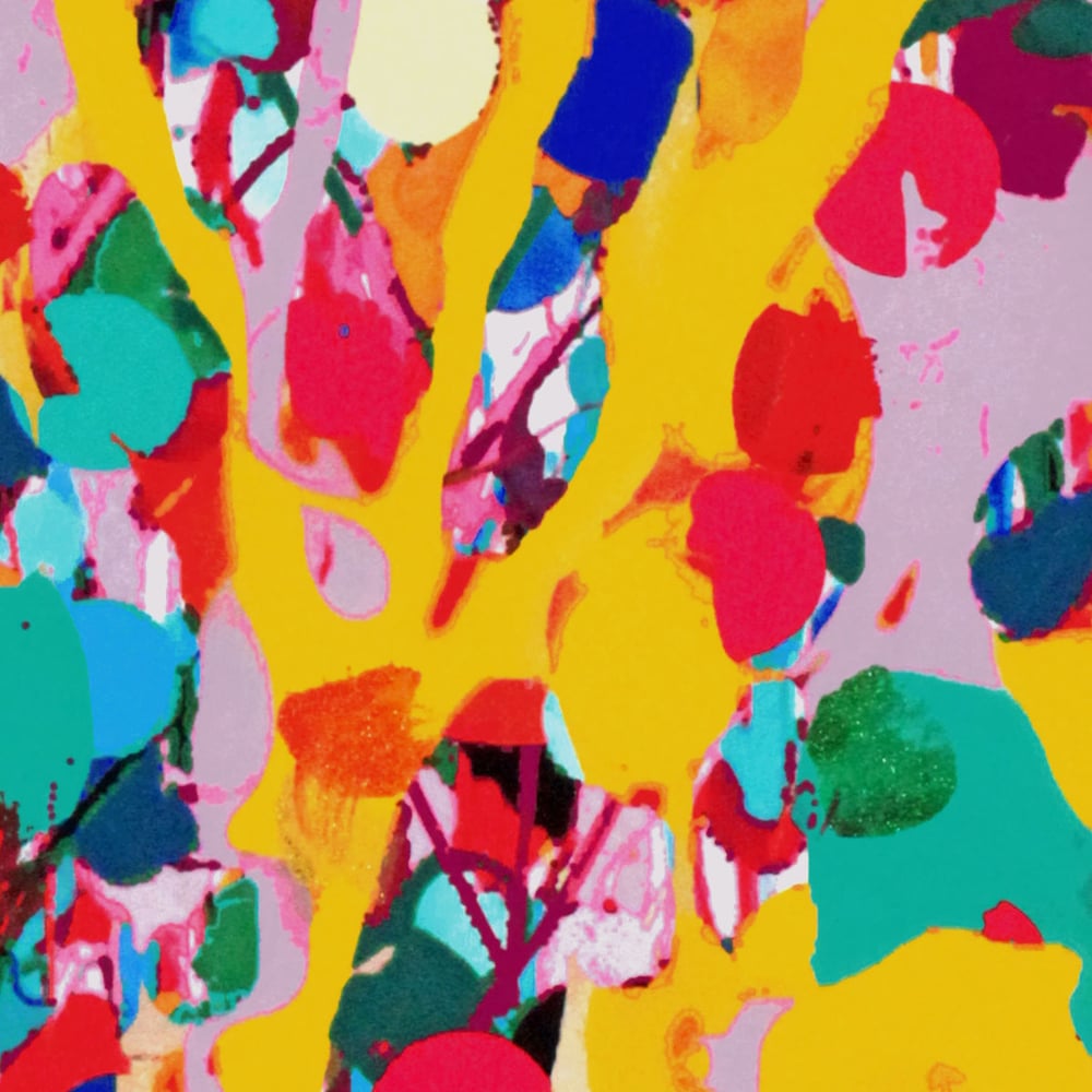 Image of "Psychedelic Flowers" big embellished print