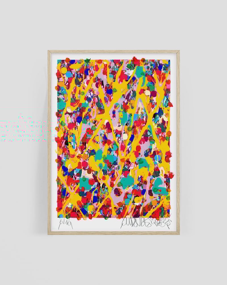 Image of "Psychedelic Flowers" big embellished print