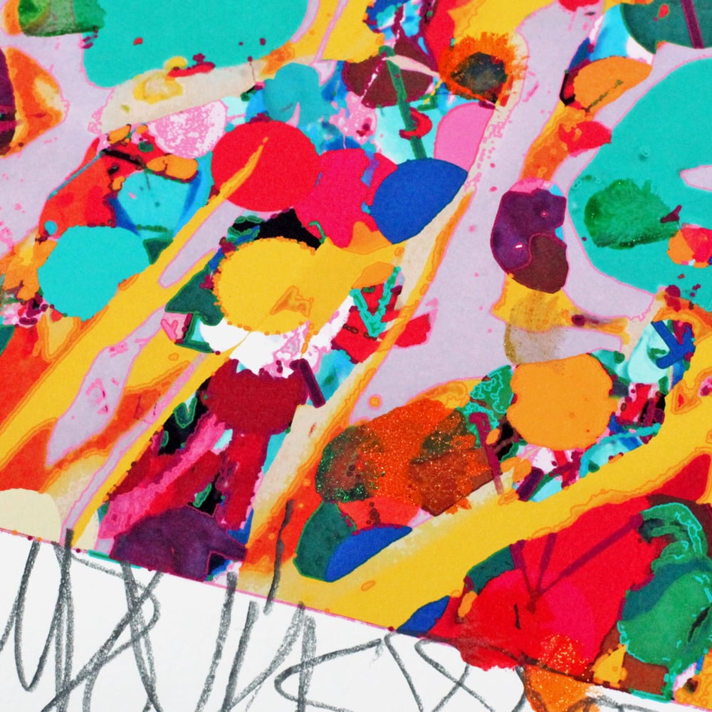 Image of "Psychedelic Flowers" big embellished print