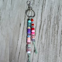 Image 2 of Colorful beaded keychain charm with LOVE letters 