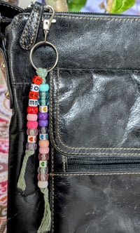 Image 4 of Colorful beaded keychain charm with LOVE letters 