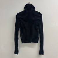 Image 3 of knit + leather jacket