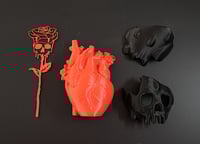 Image 1 of 3D Printed Heart Vase with Melting Skull