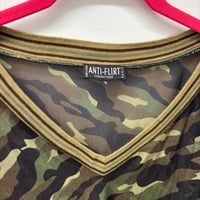 Image 2 of anti-flirt mesh v-neck 