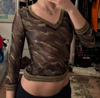 Image 3 of anti-flirt mesh v-neck 