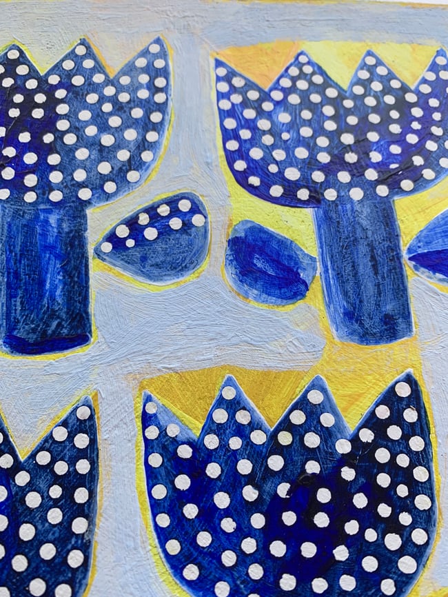 marine tulips ~ work on paper (framed)