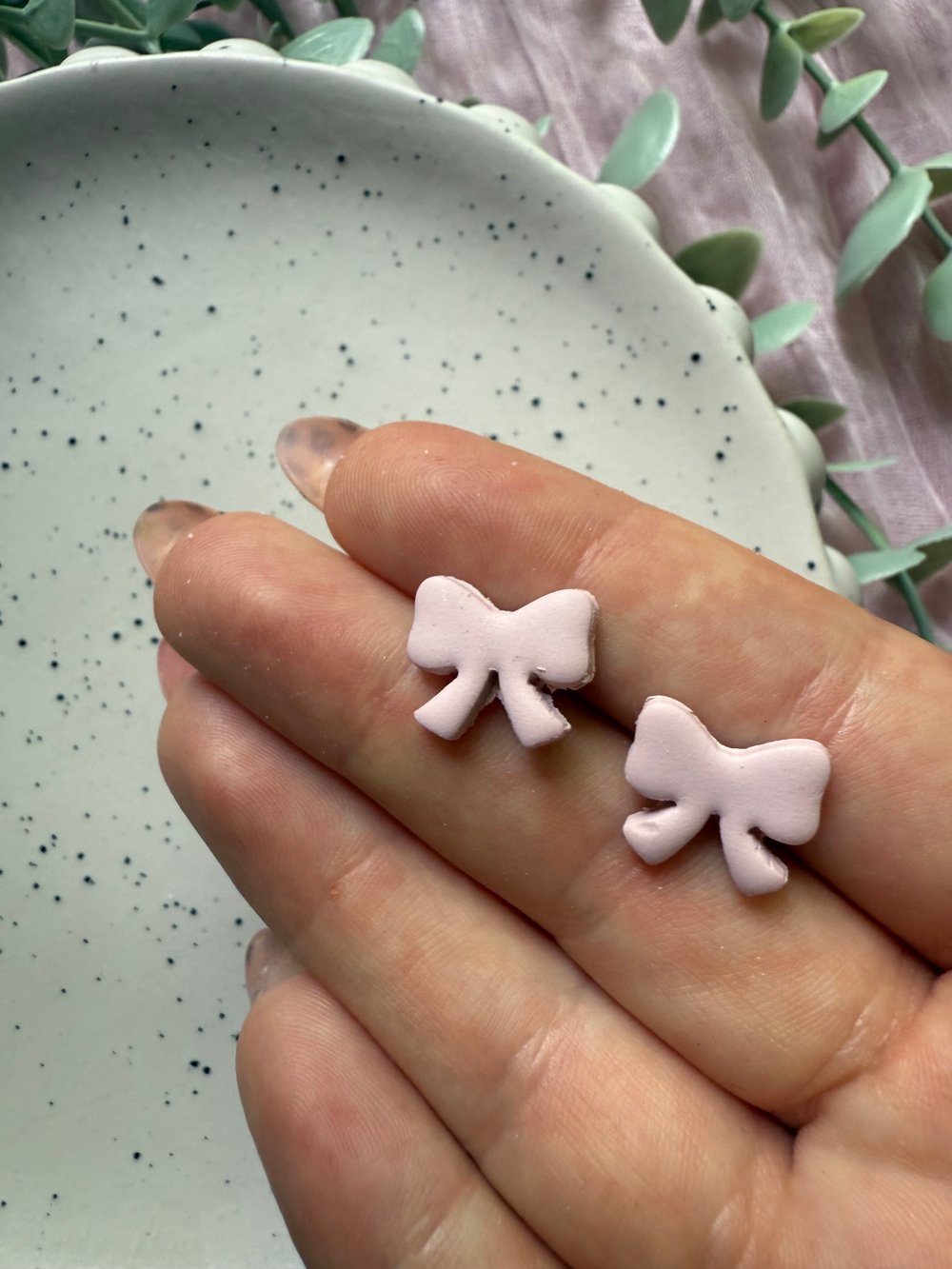 Image of Baby Pink Bow Studs