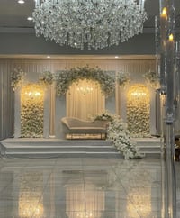 Stage design 3 set  backdrop with flowers 