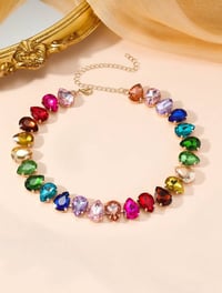 Image 1 of Multicolor Teardrop Necklace & Earrings Set