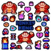 Image 1 of Donkey Kong Arcade Sticker Set (27 Pieces)