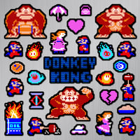 Image 1 of Donkey Kong Arcade Magnet Set (27 Pieces)