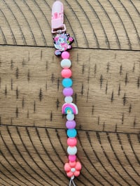 Pink Unicorn Clip (Glowing Beads)