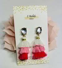Image 1 of Mini Tiered Tassel (Voilet Oval Gem Post)