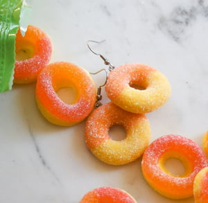 Image of Peach rings earrings