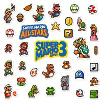 Image 1 of Super Mario Bros. 3 Super Mario All-Stars Sticker Set (34 Pieces)