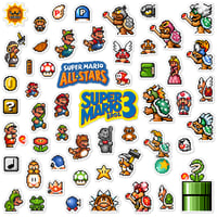 Image 1 of Super Mario Bros. 3 Super Mario All-Stars Sticker Set (53 Pieces)