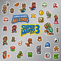 Image 1 of Super Mario Bros. 3 Super Mario All-Stars Magnet Set (34 Pieces)