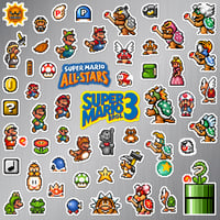 Image 1 of Super Mario Bros. 3 Super Mario All-Stars Magnet Set (53 Pieces)