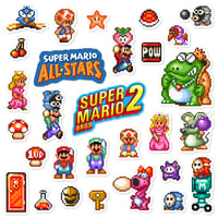 Image 1 of Super Mario Bros. 2 Super Mario All-Stars Sticker Set (29 Pieces)