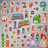 Image 1 of Super Mario Bros. 2 Super Mario All-Stars Magnet Set (55 Pieces)