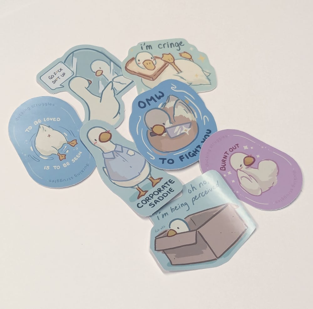 Image of Ducking Struggles Meme Vinyl Sticker