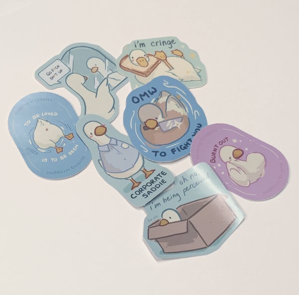 Image of Ducking Struggles Meme Vinyl Sticker