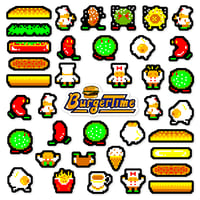 Image 1 of BurgerTime Arcade Sticker Set (38 Pieces)